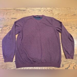 TravisMathew Men’s Maroon Heather Crewneck Sweatshirt, Size Large